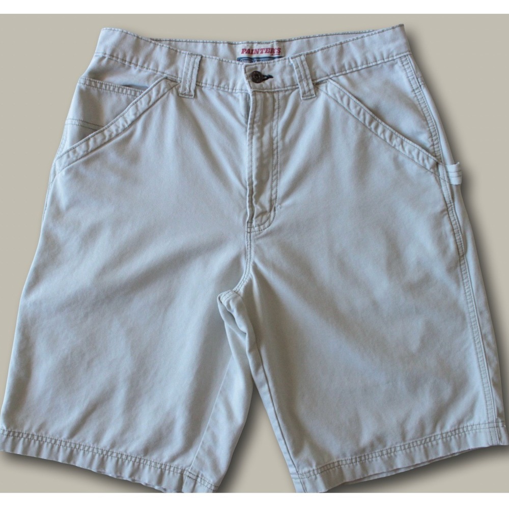 Old Navy Vintage 90s Painter Carpenter Shorts 32 Stone Beige Canvas Utility